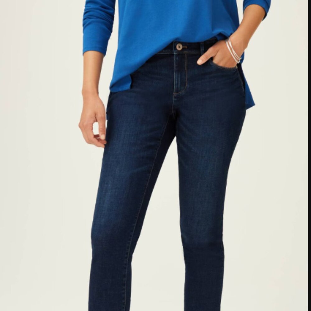 J. Jill Authentic Fit Slim Ankle Dark Wash Jeans Denim 16 Tall
